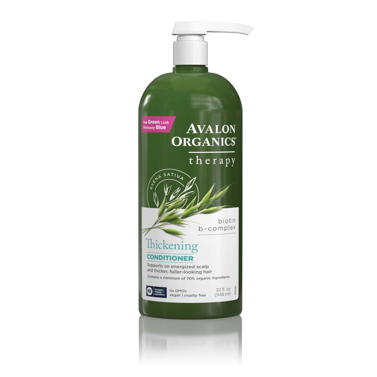 Avalon Organics front label on 32 oz bottle showing organic biotin formula benefit