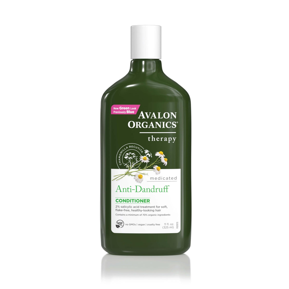 Avalon Organics front packaging showing dandruff therapy benefits and active ingredients