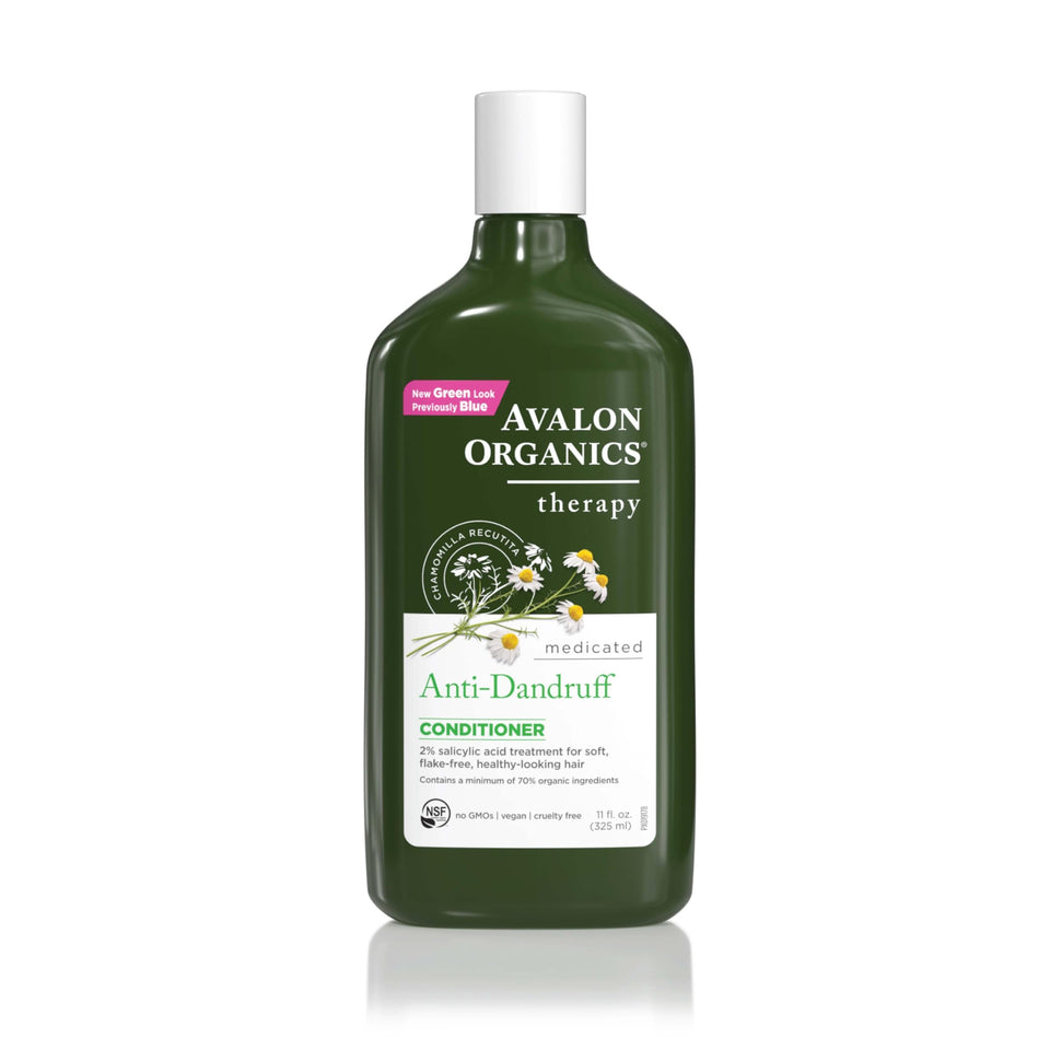 Avalon Organics front packaging showing dandruff therapy benefits and active ingredients