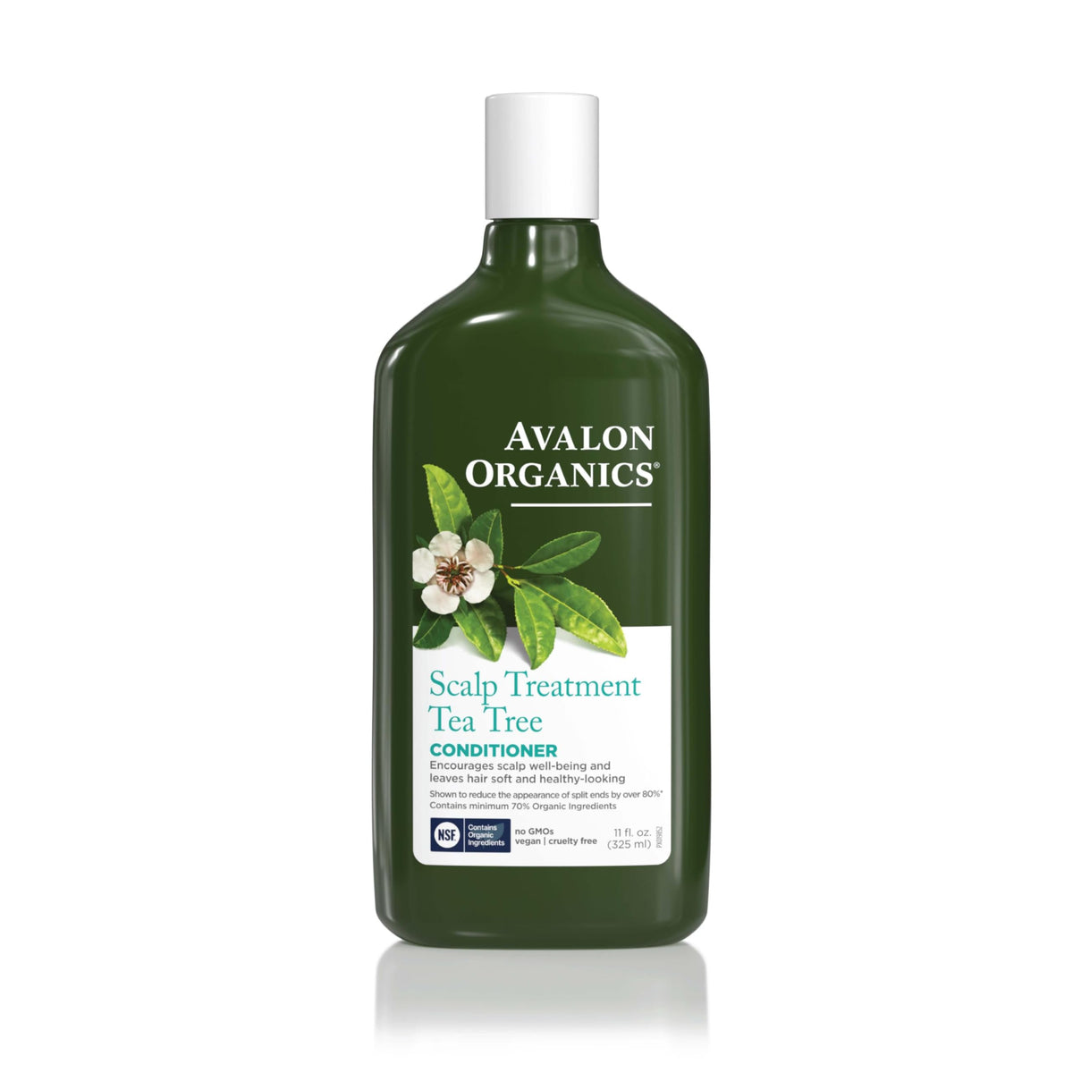 Avalon Organics front packaging bottle showing tea tree label and benefits