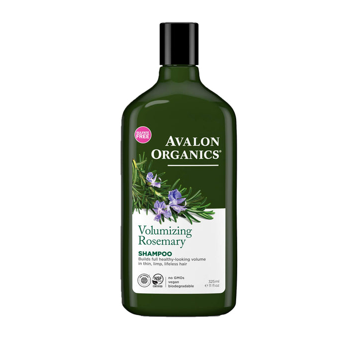 Avalon Organics front packaging showing volumizing rosemary benefits