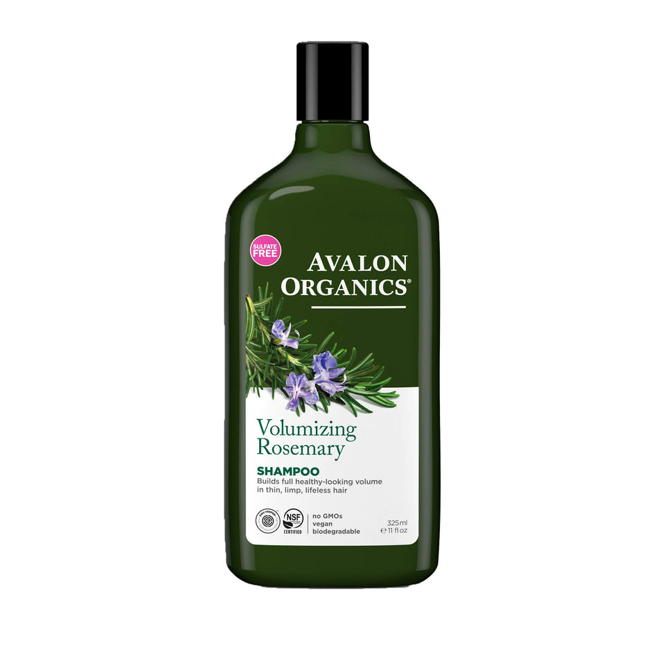 Avalon Organics front packaging showing volumizing rosemary benefits