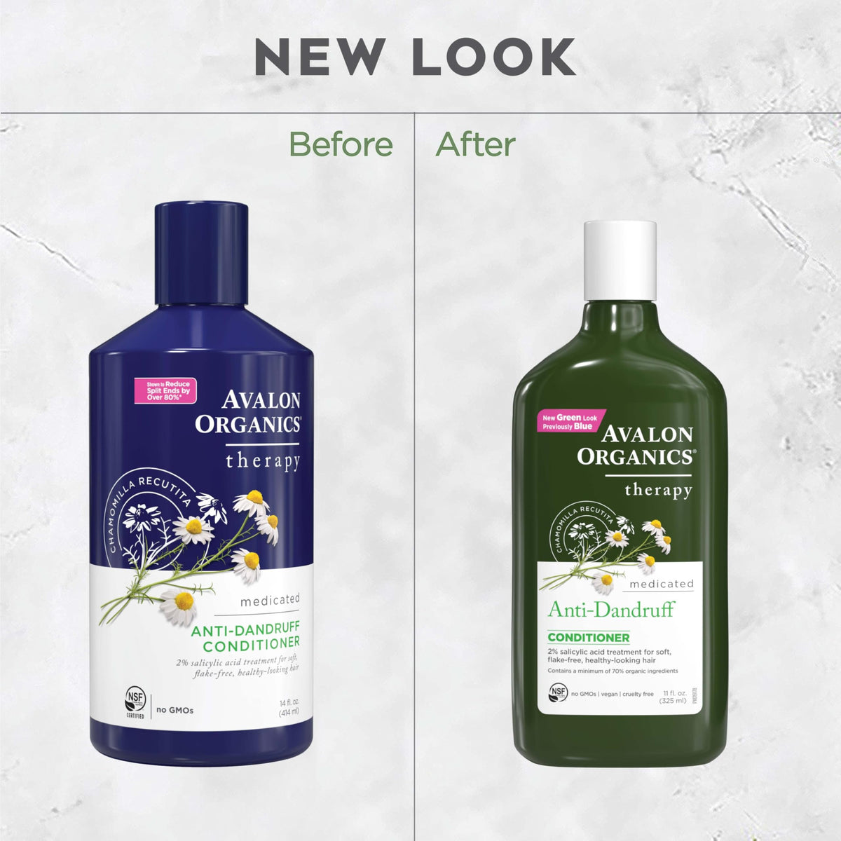 Avalon Organics label highlighting certifications and natural ingredient benefits