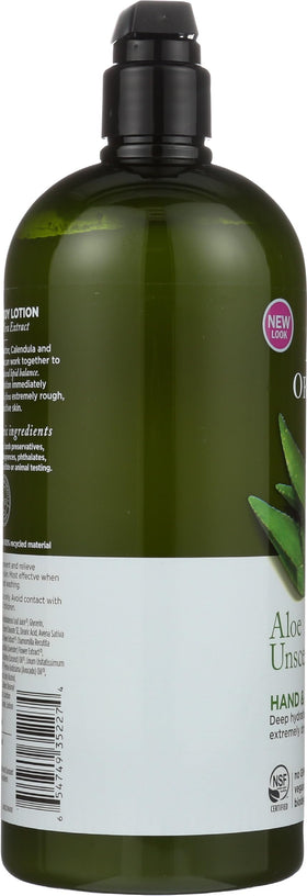 Avalon Organics lotion on hand being smoothed in for immediate hydration