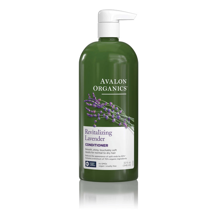 Avalon Organics conditioner front view showing lavender scent and 32 oz bottle benefit of value
