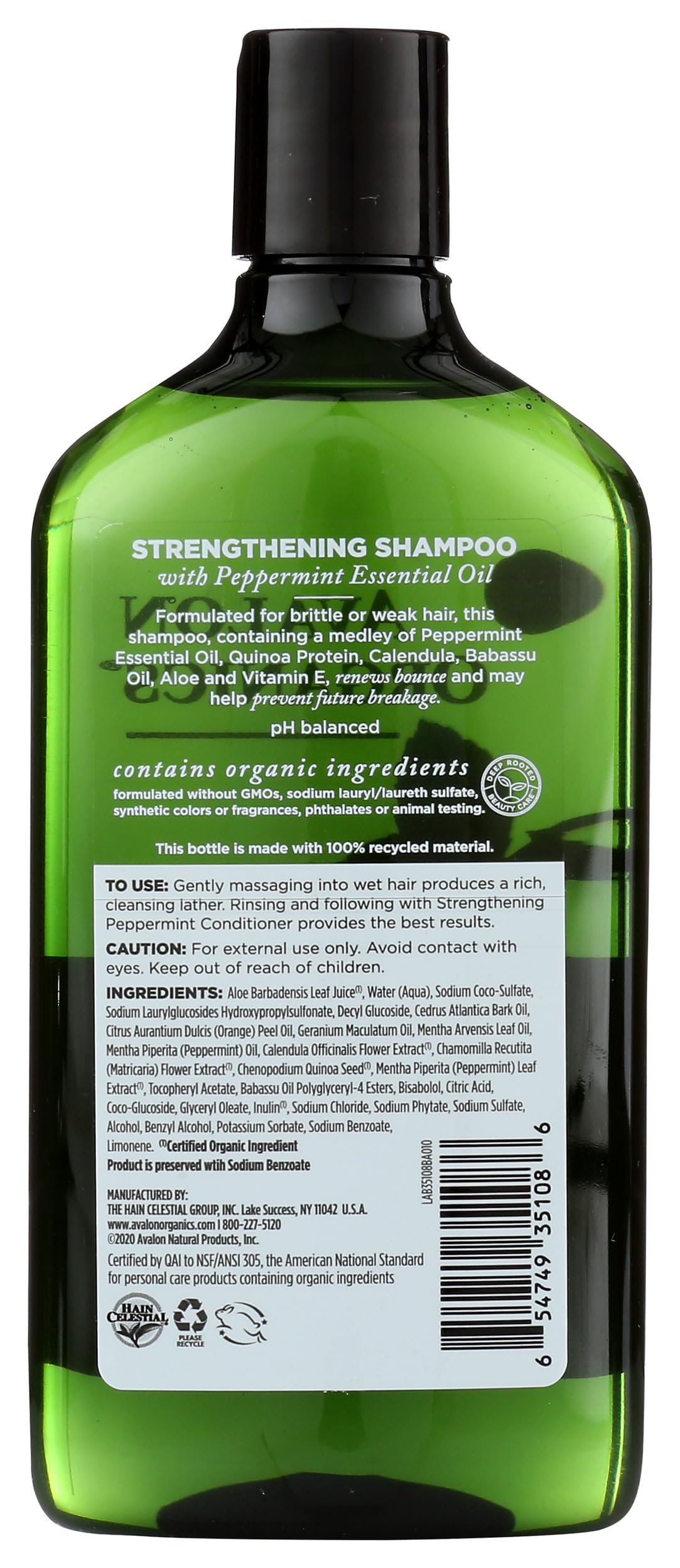 Avalon Organics shampoo lather texture demonstrating gentle cleansing