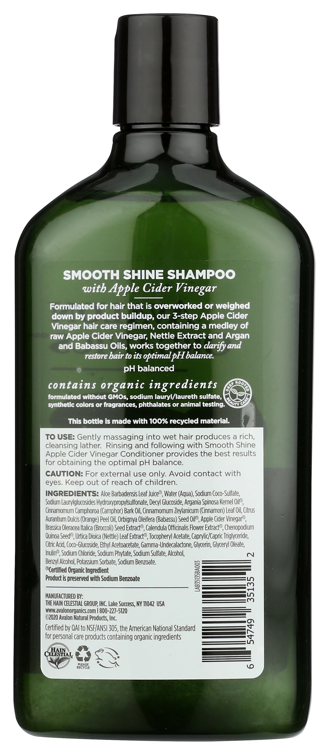 Avalon Organics shampoo pour texture demonstrating cleansing action