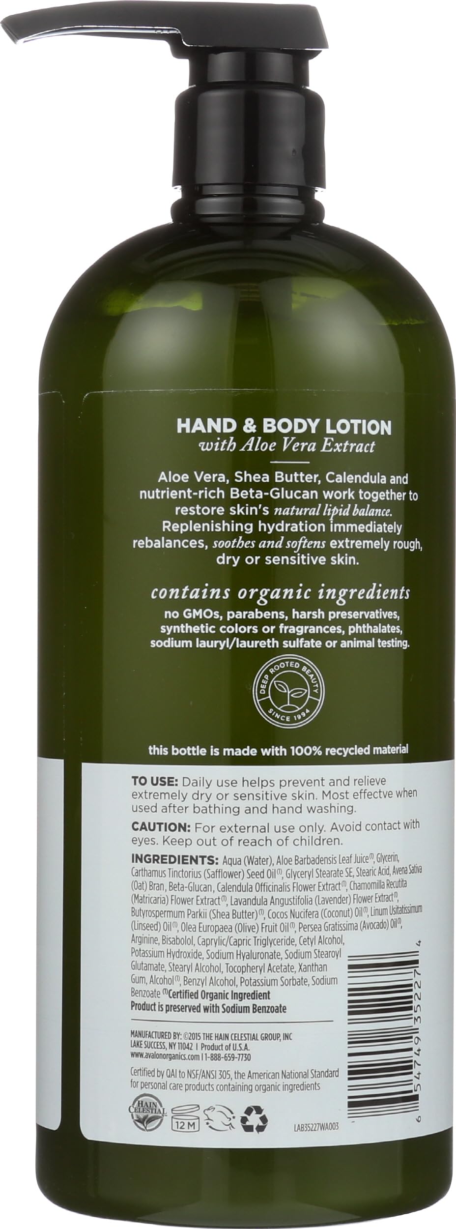 Avalon Organics pump dispenser detail for easy, mess-free dispensing