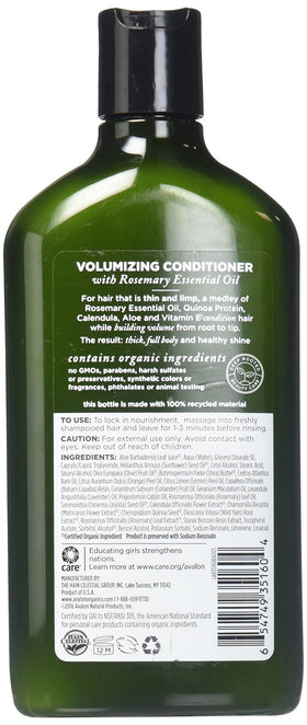 Avalon Organics conditioner texture being poured, showing creamy consistency for lightweight nourishment
