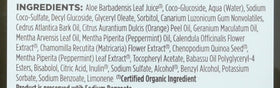 Avalon Organics product back label with ingredients and certifications visible
