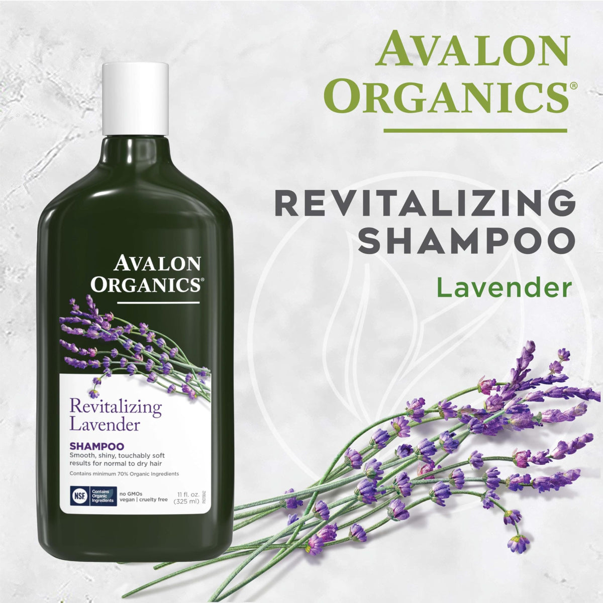 Avalon Organics shampoo lather texture demonstrating rich foam and effective cleansing