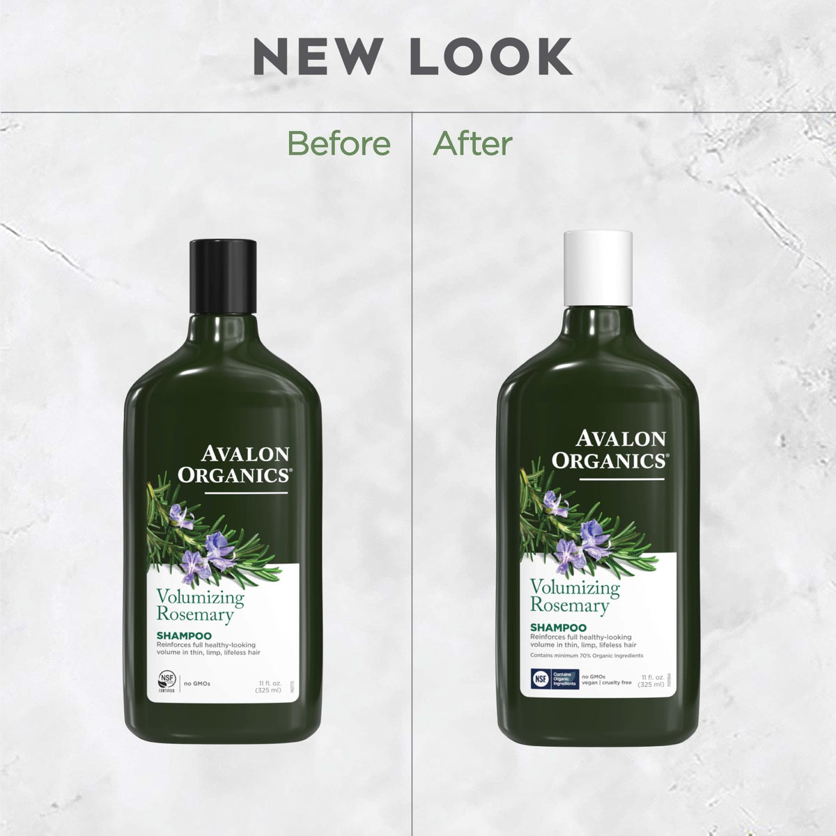 Avalon Organics styled hair after wash displaying fuller-looking, natural shine