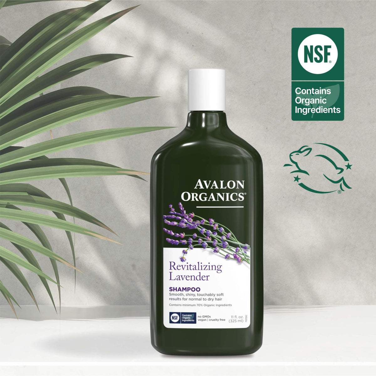 Avalon Organics 11 fl oz size comparison showing bottle scale for travel and shelf storage