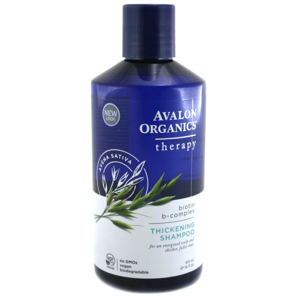 Avalon Organics thickening shampoo front bottle showing label and volumizing benefit