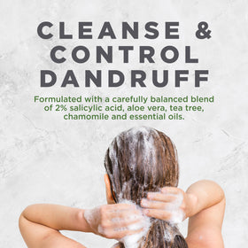 Avalon Organics applied to hair in shower demonstrating scalp treatment and easy rinsing
