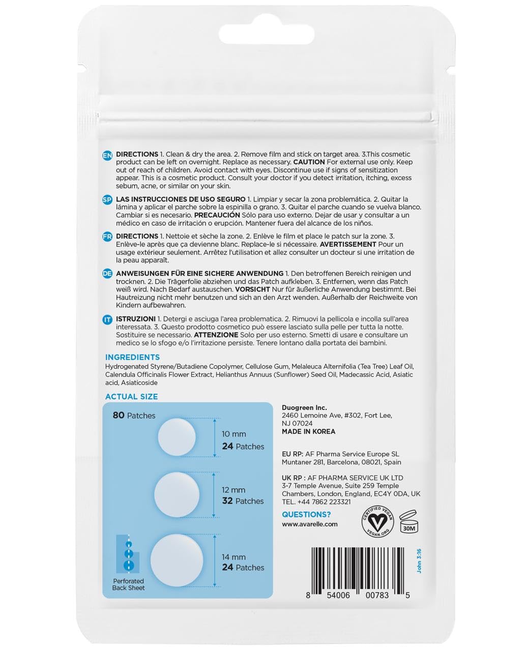 AVARELLE patch texture close-up highlighting thin hydrocolloid surface
