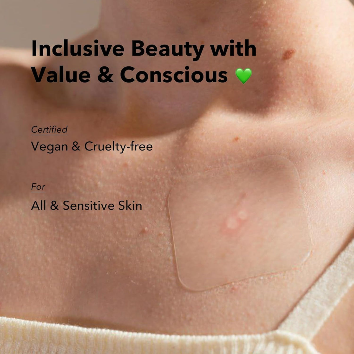 AVARELLE patch applied to skin protecting a blemish discreetly