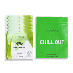 Avatara front packaging showing five-sheet hydrating mask set for easy use