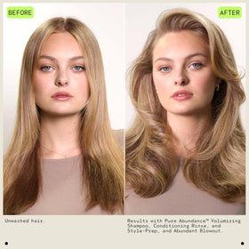 Aveda abundant blowout close-up nozzle detail illustrating even mist for lightweight coverage