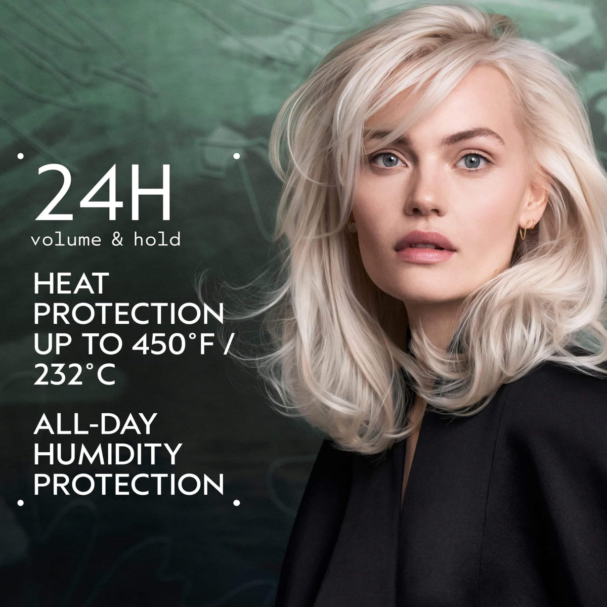 Aveda abundant blowout spray nozzle close-up demonstrating even misting benefit