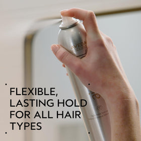 Aveda Air Control label close-up highlighting ingredient-free claims and benefits