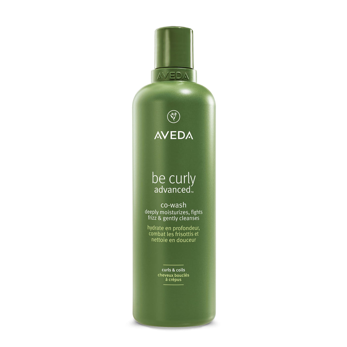 Aveda Be Curly co-wash front packaging showing product benefits and size