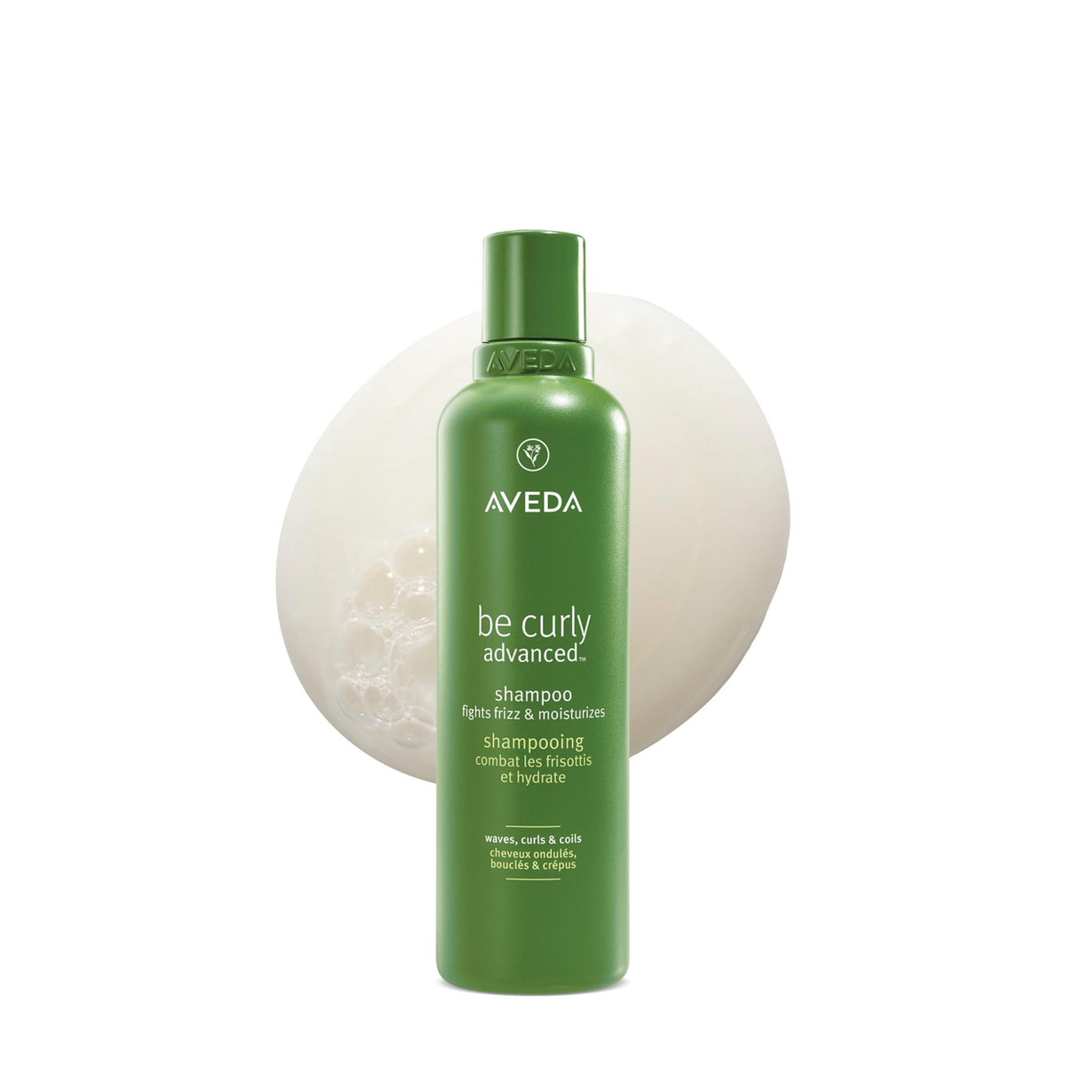 Aveda Be Curly front bottle showing packaging and calming citrus scent benefit