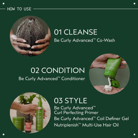 Aveda Be Curly with kokum seed butter ingredient visual showing nourishing benefit