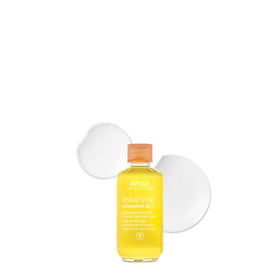 Aveda bottle front view showing sleek packaging and easy-use cap, promotes daily nourishment