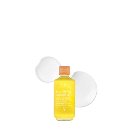 Aveda bottle front view showing sleek packaging and easy-use cap, promotes daily nourishment