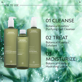 Aveda product being applied to hand to show gentle foam and effective cleanse