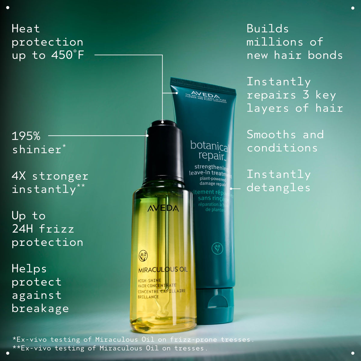 Applying Aveda Botanical Repair to damp hair to detangle and smooth cuticle