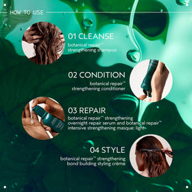 Aveda duo placed in shower showing how the duo performs in real use