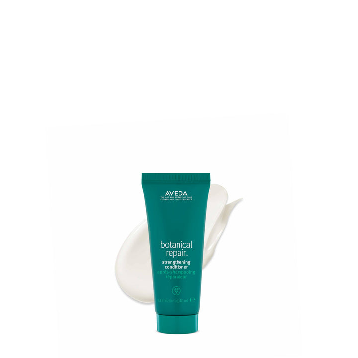 Aveda bottle front view showing branding and product benefits