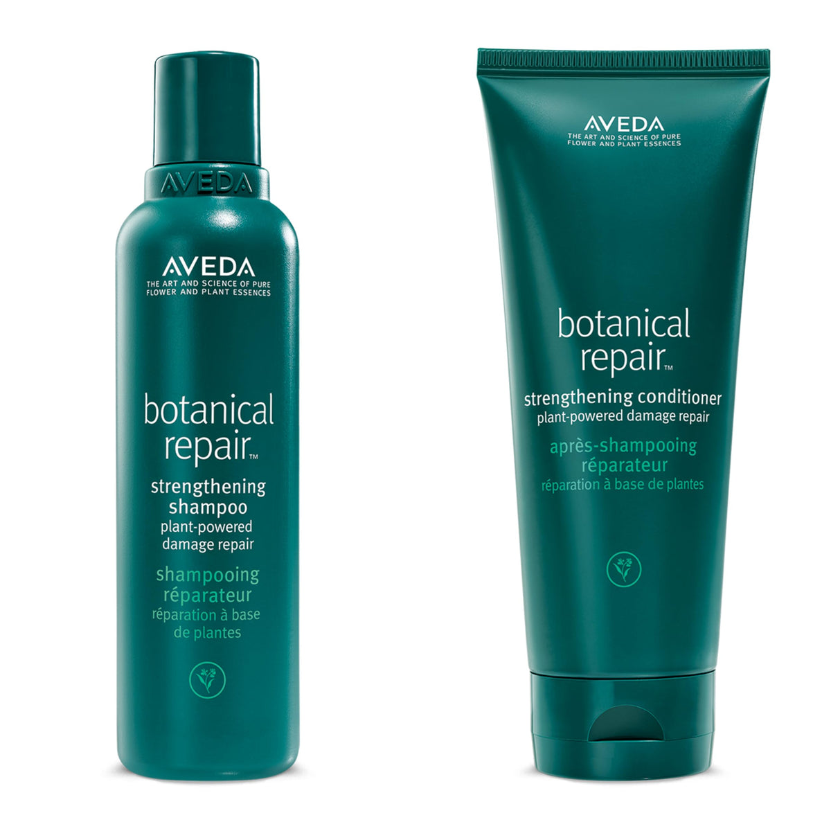 Aveda front packaging showing both bottles and brand for a polished presentation