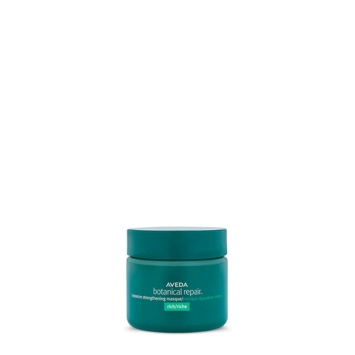 Aveda front packaging shows the masque and benefits for stronger hair