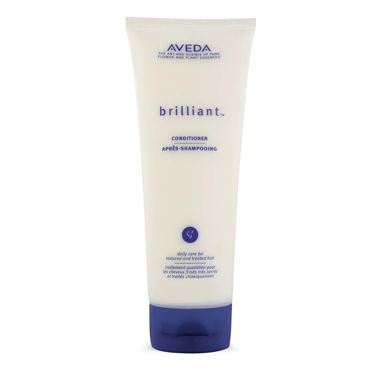 Aveda Brilliant conditioner front packaging showing product and label benefit