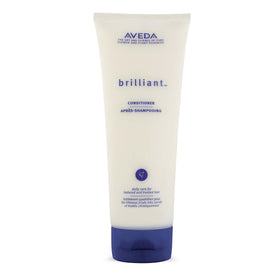 Aveda Brilliant conditioner front packaging showing product and label benefit