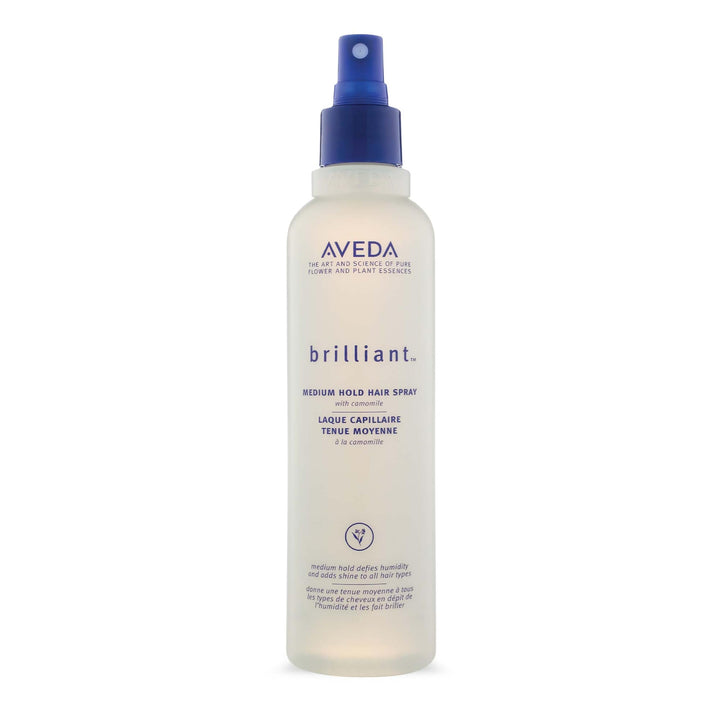 Aveda Brilliant front packaging showing bottle and label for clear product ID and appeal