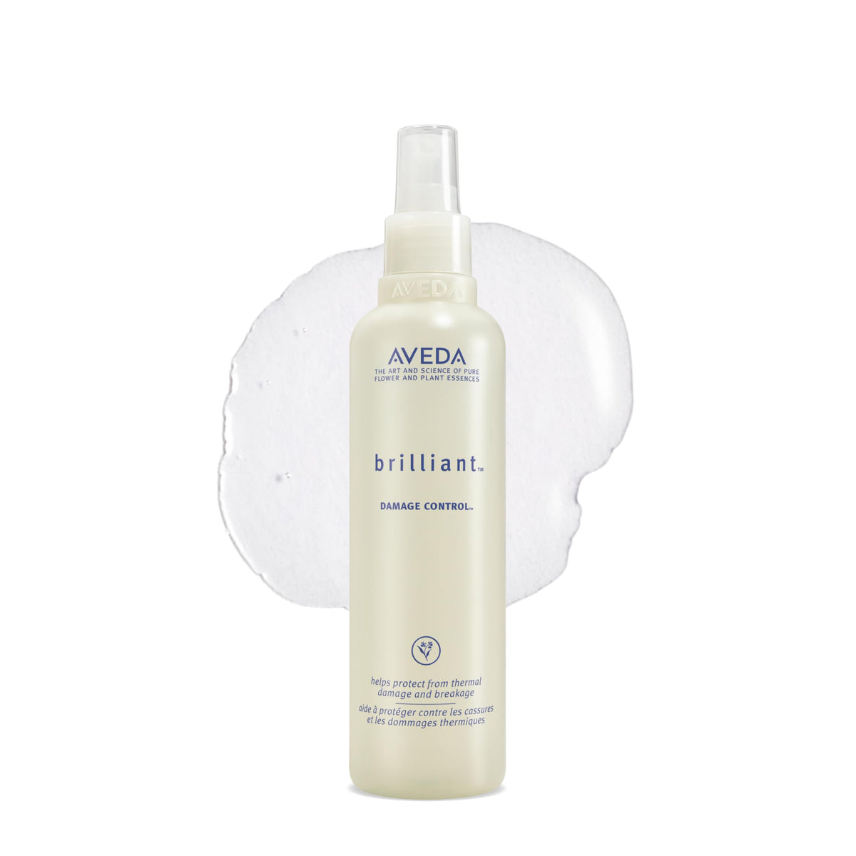 Aveda Brilliant front packaging showing bottle and brand for clear identification and trust