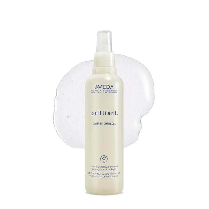 Aveda Brilliant front packaging showing bottle and brand for clear identification and trust