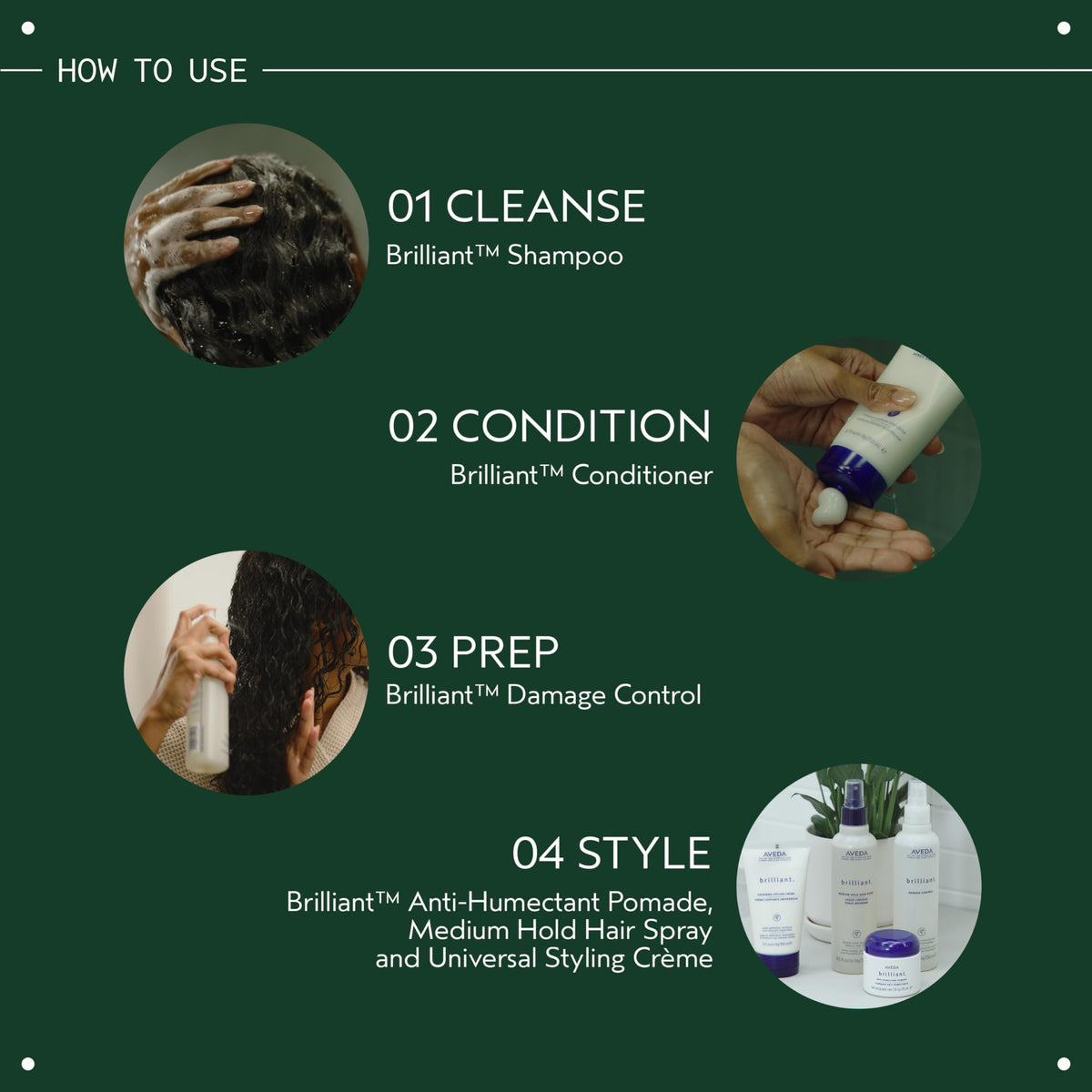 Close-up of Aveda label ingredients highlighting plant-based formulation benefits