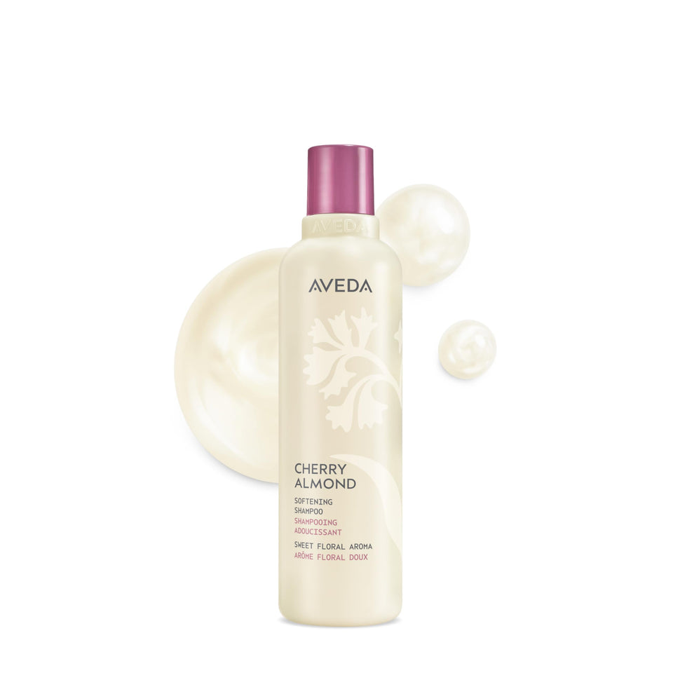 Aveda bottle front packaging showing product and benefits