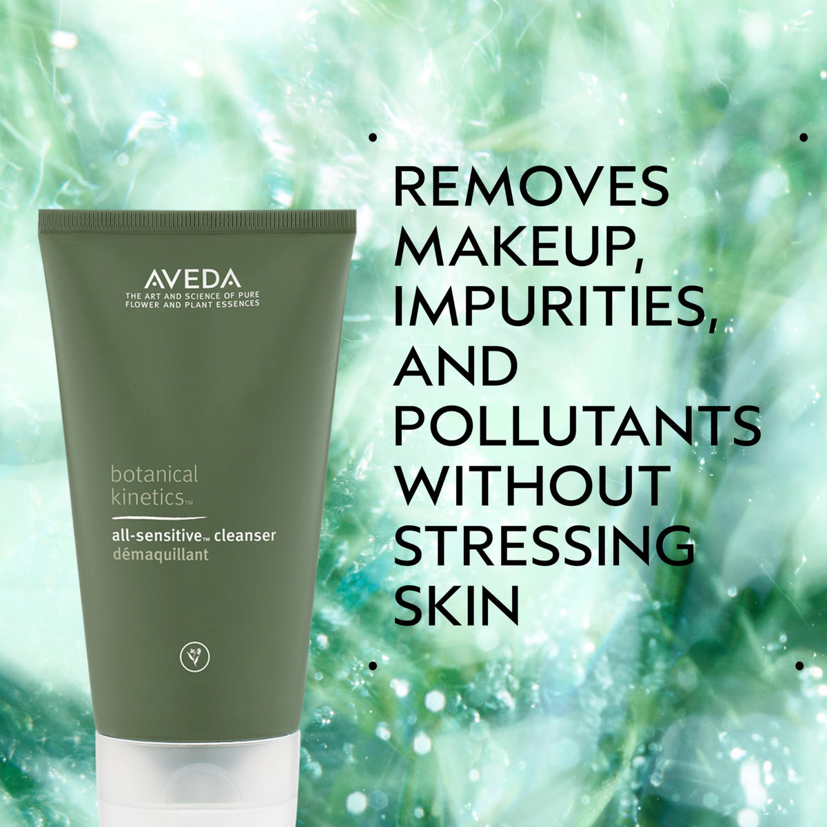 Aveda cleanser creamy gel texture close-up for gentle removal