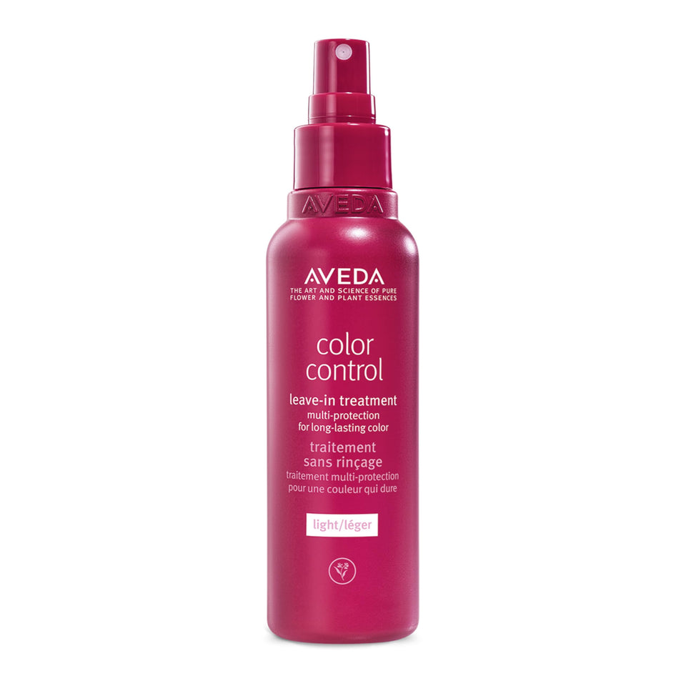 Aveda front bottle showing product label and lightweight protection benefit