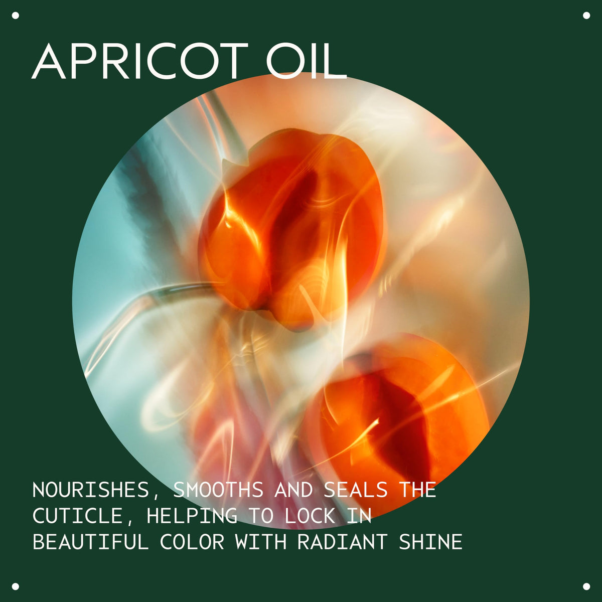 Close-up of apricot oil texture and shampoo lather, Aveda ingredient visible and nourishing shine