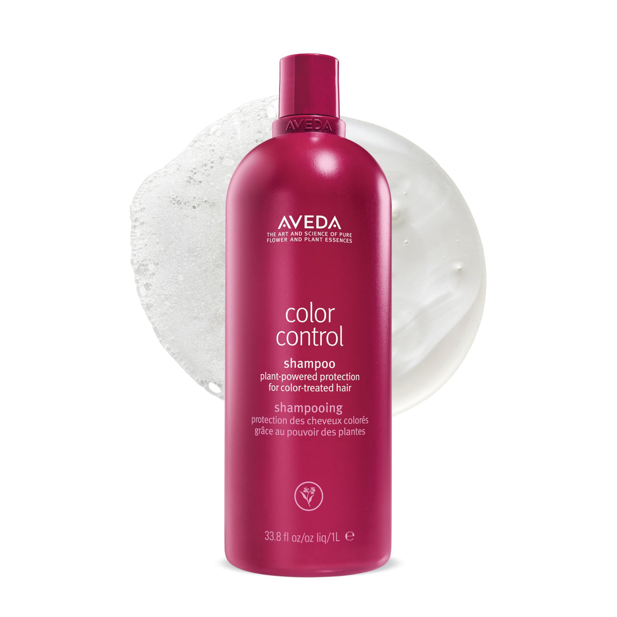 Aveda front bottle showing product and brand for clear shelf identification