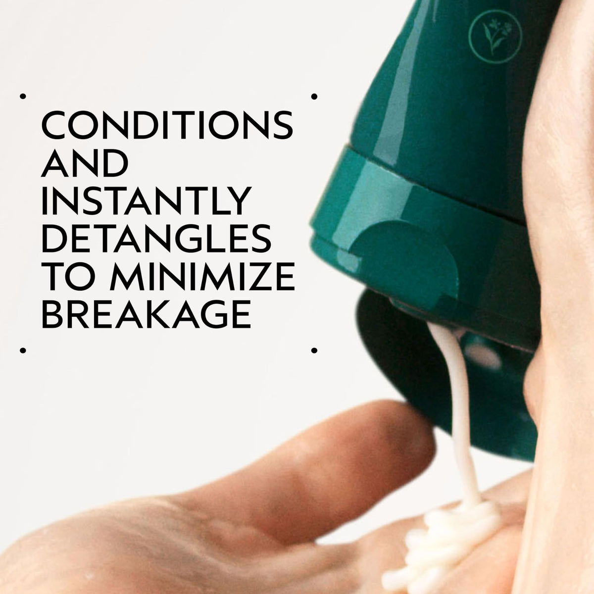 Aveda conditioner pump dispensing creamy texture for easy detangling