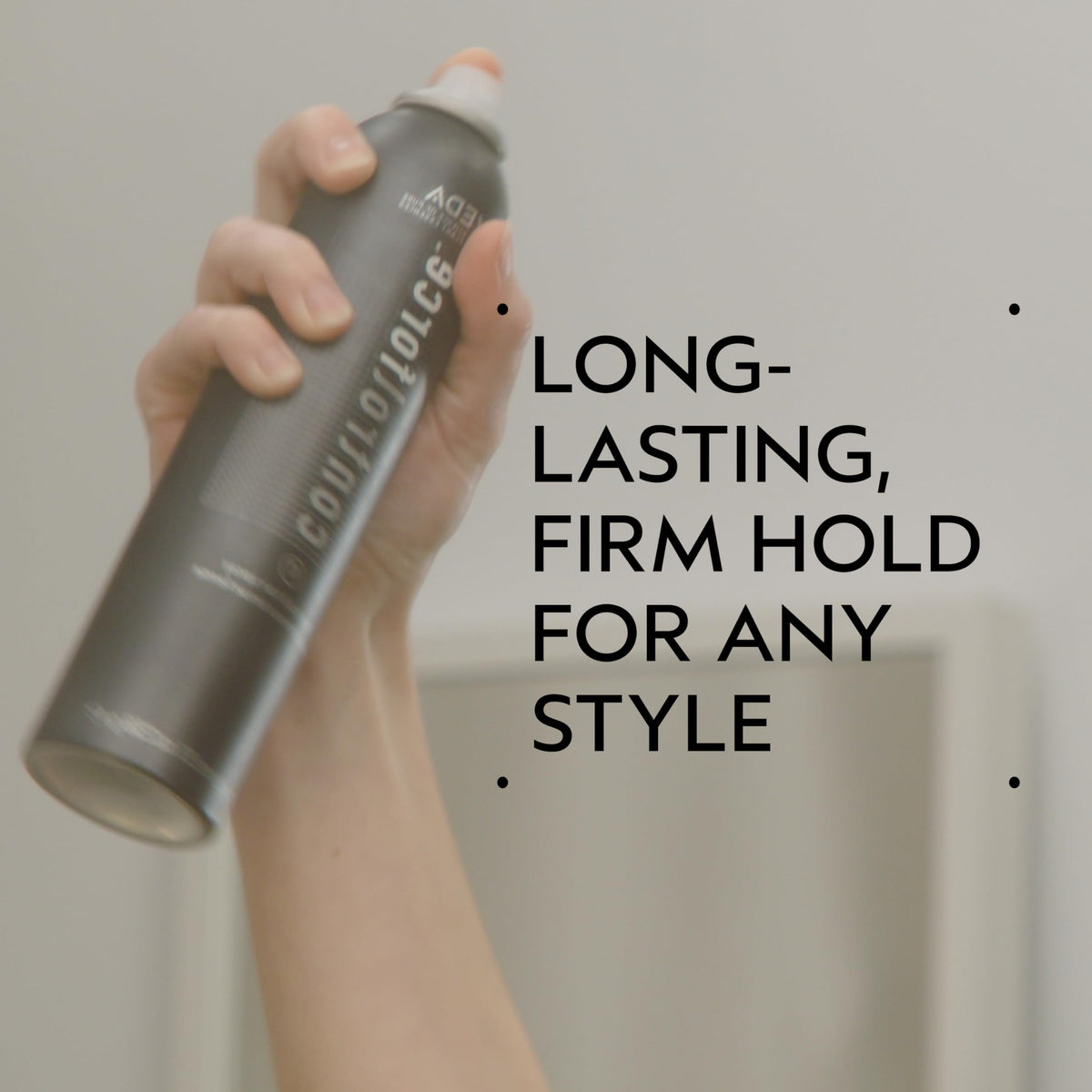 Aveda Control Force aerosol nozzle detail for precise application and even mist