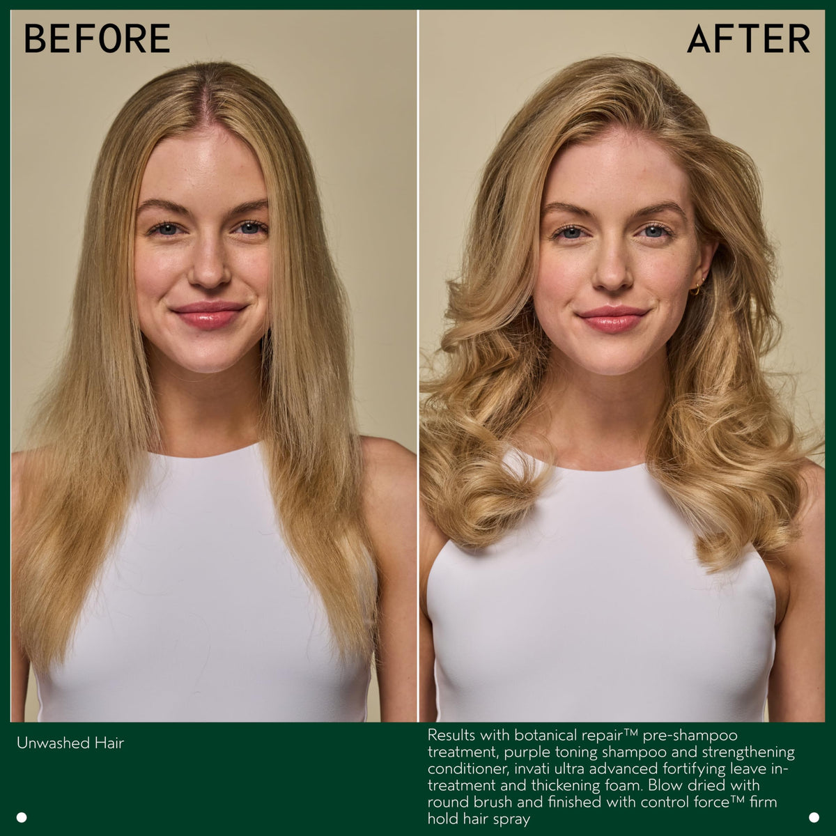 Aveda Control Force used to create a sleek ponytail with smooth finish benefit
